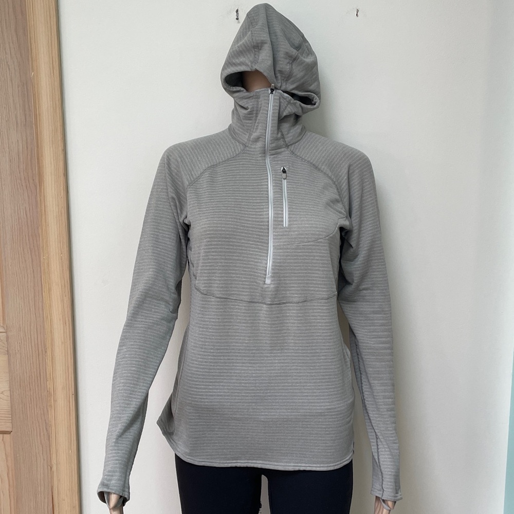 Patagonia Capilene® 4 Expedition Weight 1/4-Zip Gray Hoody Size Medium - Picture 2 of 9